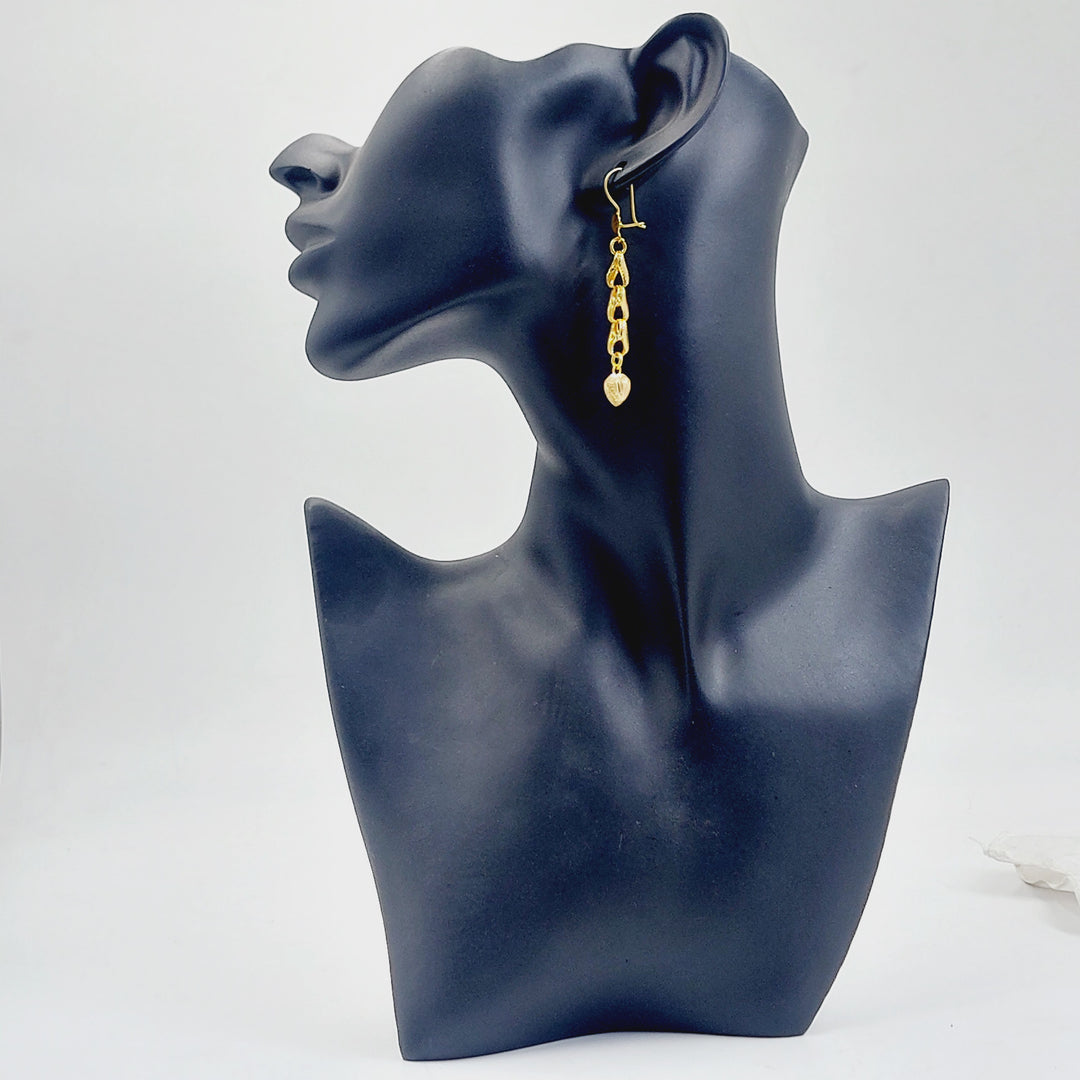 21K حلق قلب-مجوهرات الشيخ سعيد-Saeed Jewelry 
