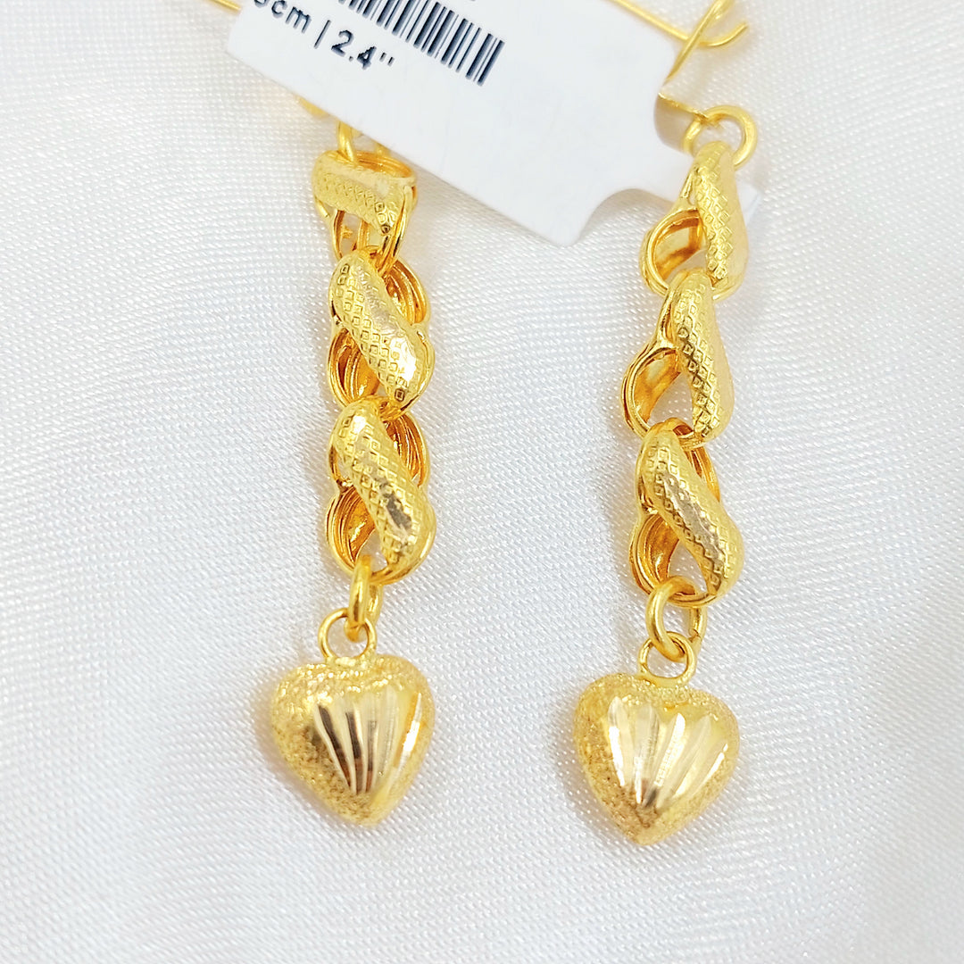 21K حلق قلب-مجوهرات الشيخ سعيد-Saeed Jewelry 