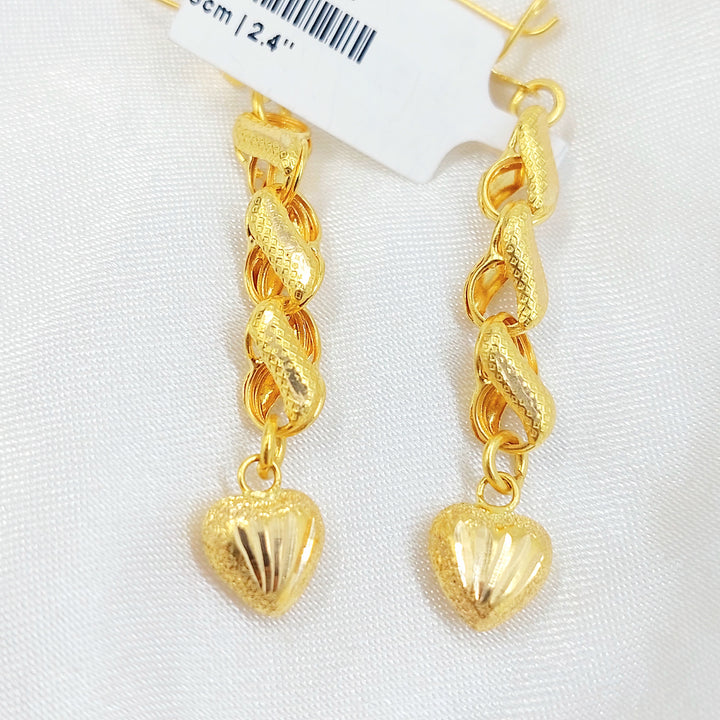 21K حلق قلب-مجوهرات الشيخ سعيد-Saeed Jewelry 