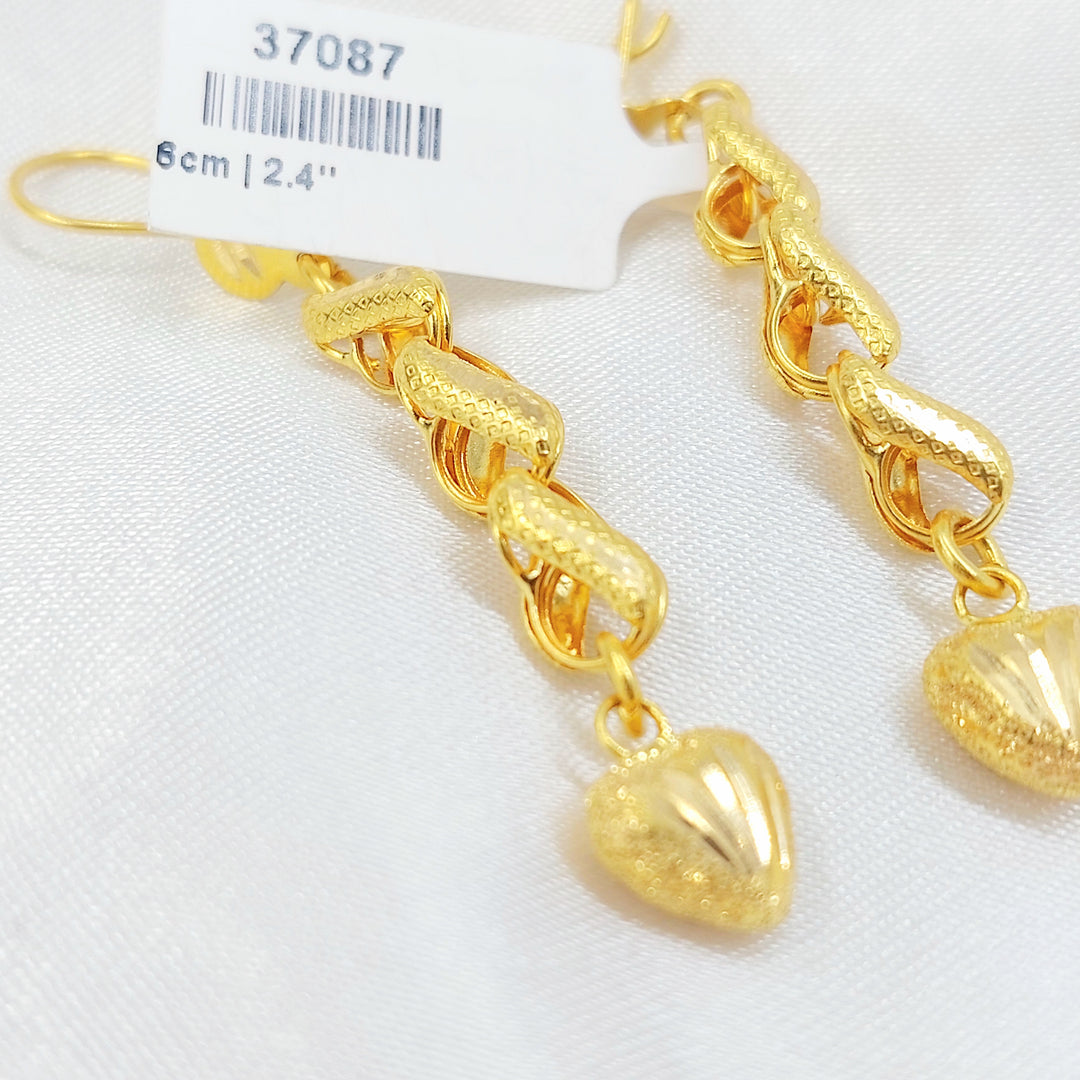 21K حلق قلب-مجوهرات الشيخ سعيد-Saeed Jewelry 