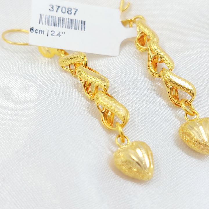 21K حلق قلب-مجوهرات الشيخ سعيد-Saeed Jewelry 