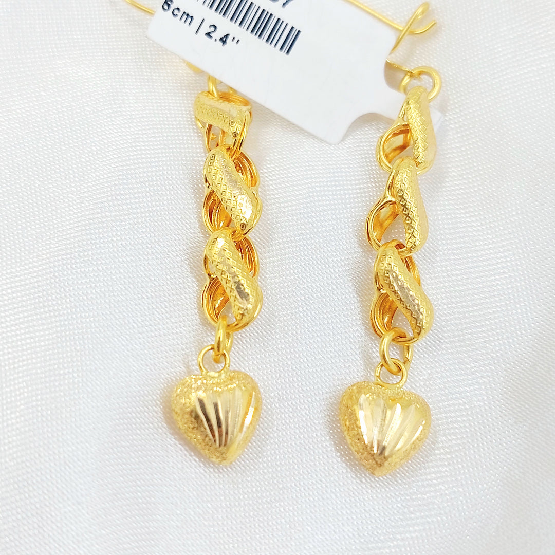 21K حلق قلب-مجوهرات الشيخ سعيد-Saeed Jewelry 