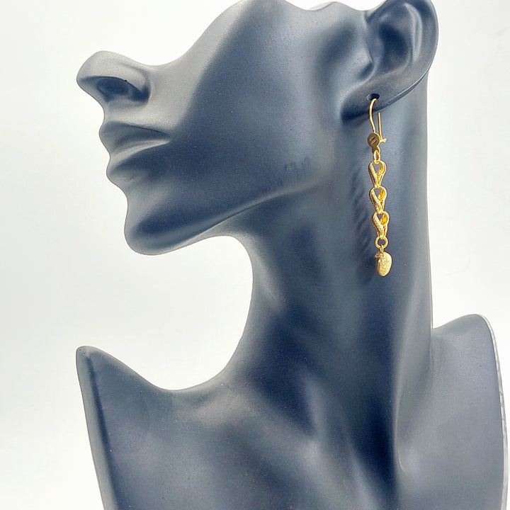 21K حلق قلب-مجوهرات الشيخ سعيد-Saeed Jewelry 