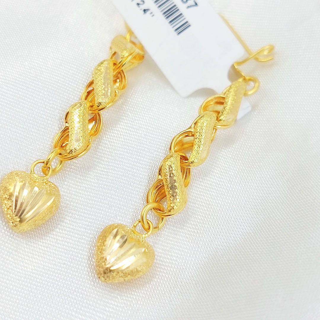 21K حلق قلب-مجوهرات الشيخ سعيد-Saeed Jewelry 