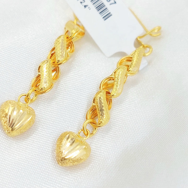 21K حلق قلب-مجوهرات الشيخ سعيد-Saeed Jewelry 