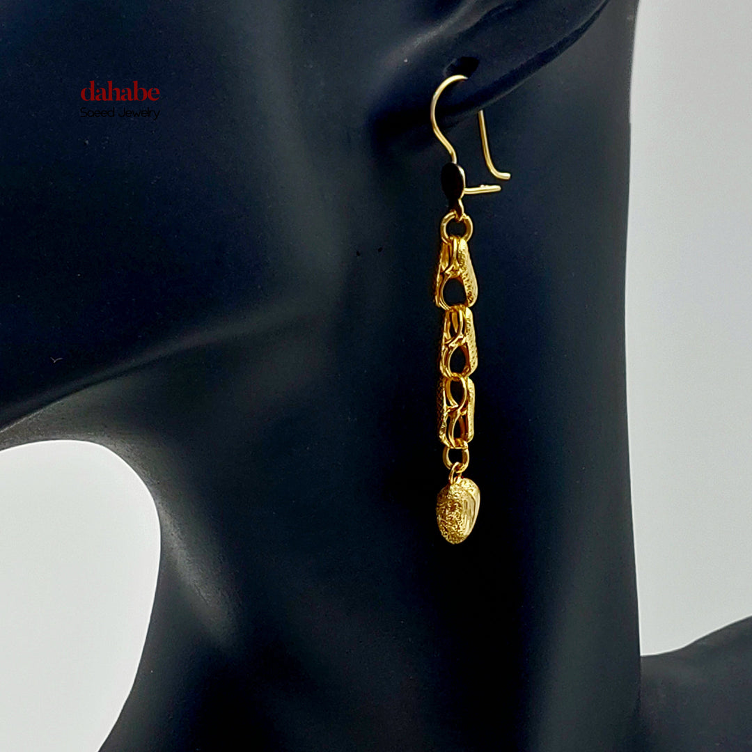 21K حلق شنكل قلب-مجوهرات الشيخ سعيد-Saeed Jewelry 