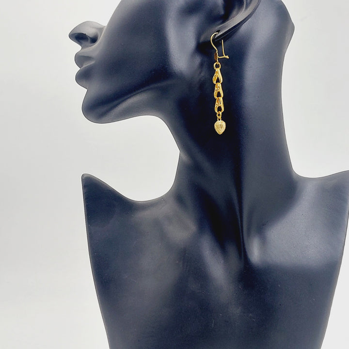 21K حلق قلب-مجوهرات الشيخ سعيد-Saeed Jewelry 