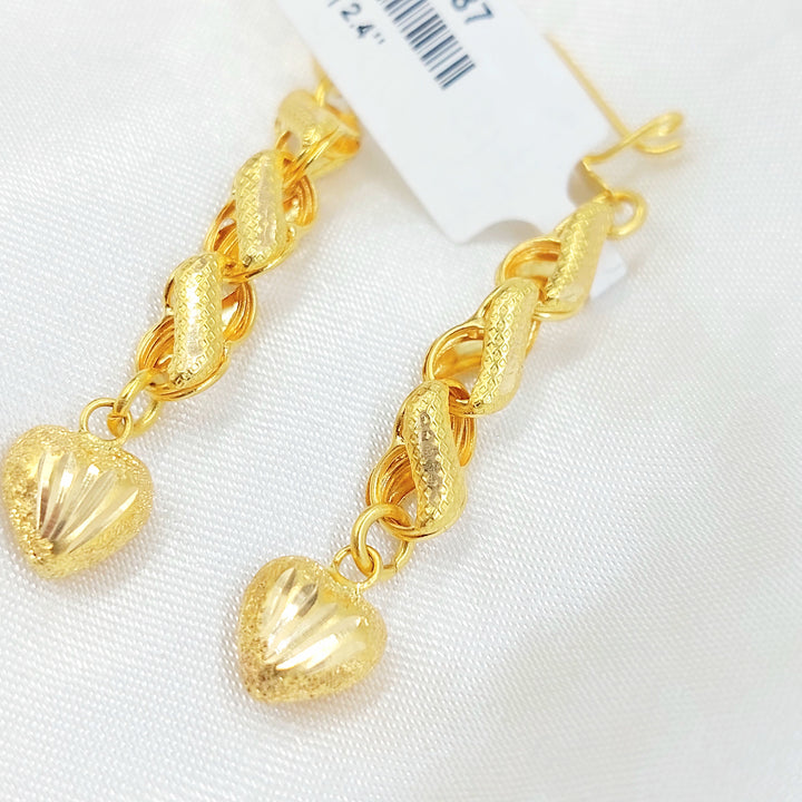 21K حلق قلب-مجوهرات الشيخ سعيد-Saeed Jewelry 