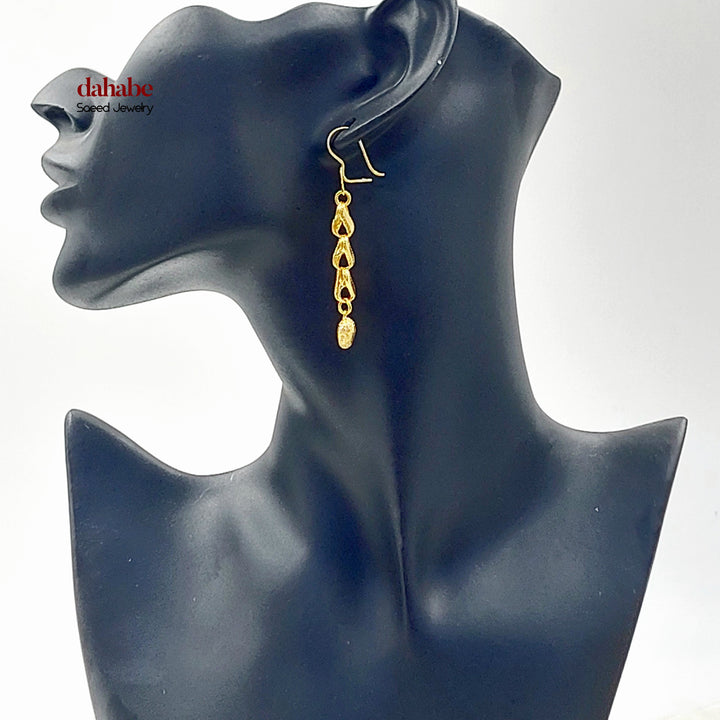 21K حلق شنكل قلب-مجوهرات الشيخ سعيد-Saeed Jewelry 