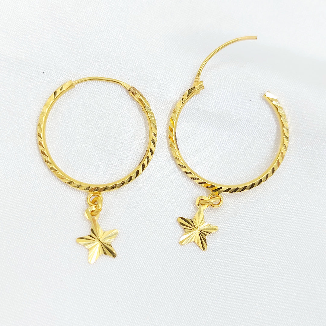 21K حلق ذبلة-مجوهرات الشيخ سعيد-Saeed Jewelry 