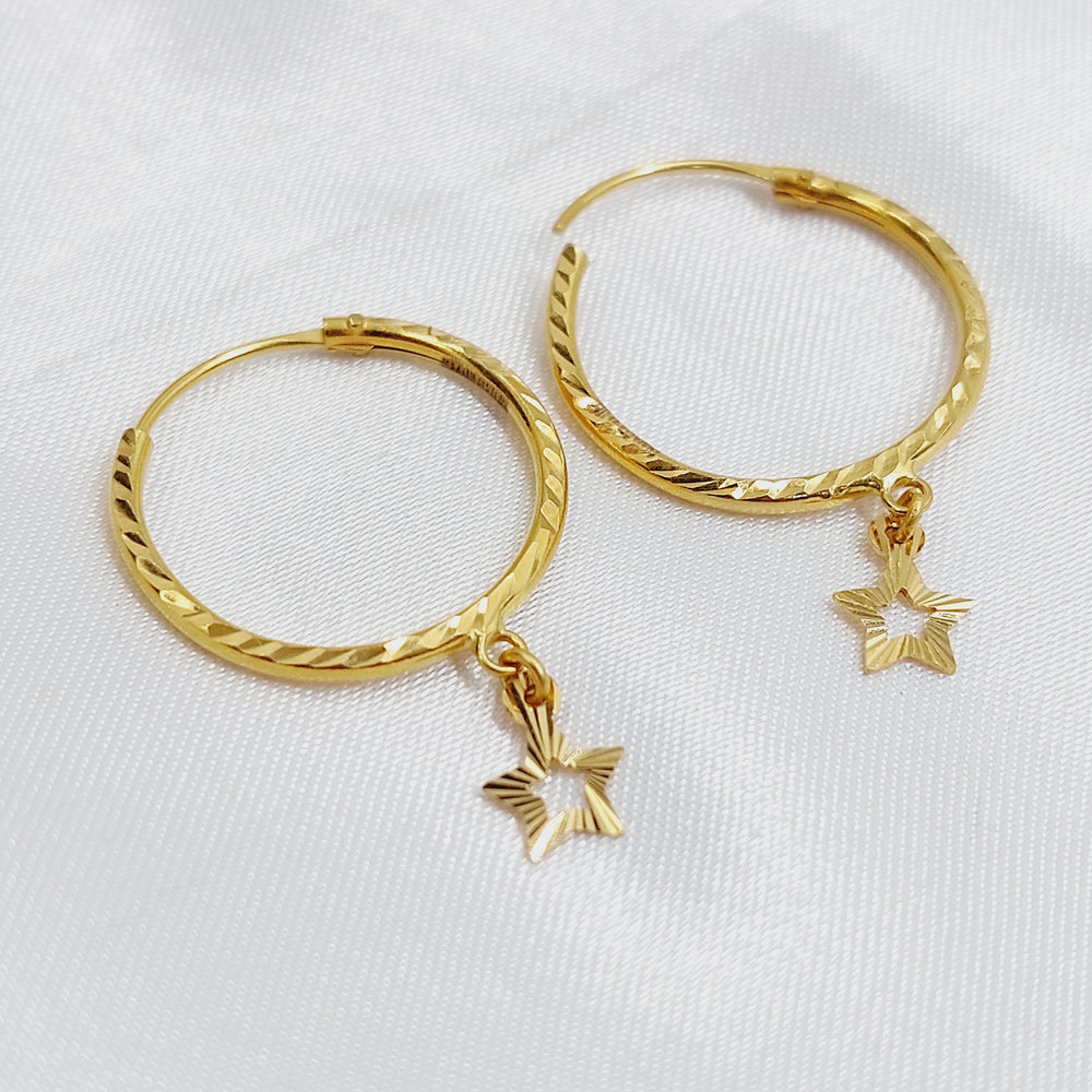 21K حلق ذبلة-مجوهرات الشيخ سعيد-Saeed Jewelry 