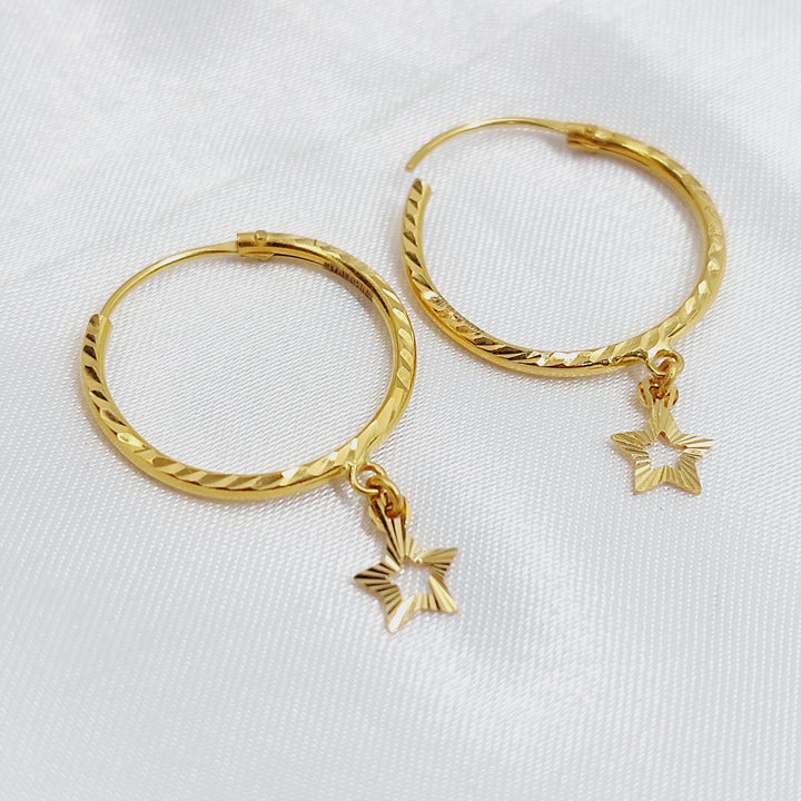 21K حلق ذبلة-مجوهرات الشيخ سعيد-Saeed Jewelry 