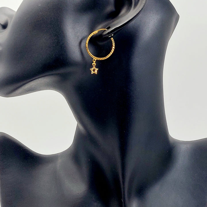 21K حلق ذبلة-مجوهرات الشيخ سعيد-Saeed Jewelry 
