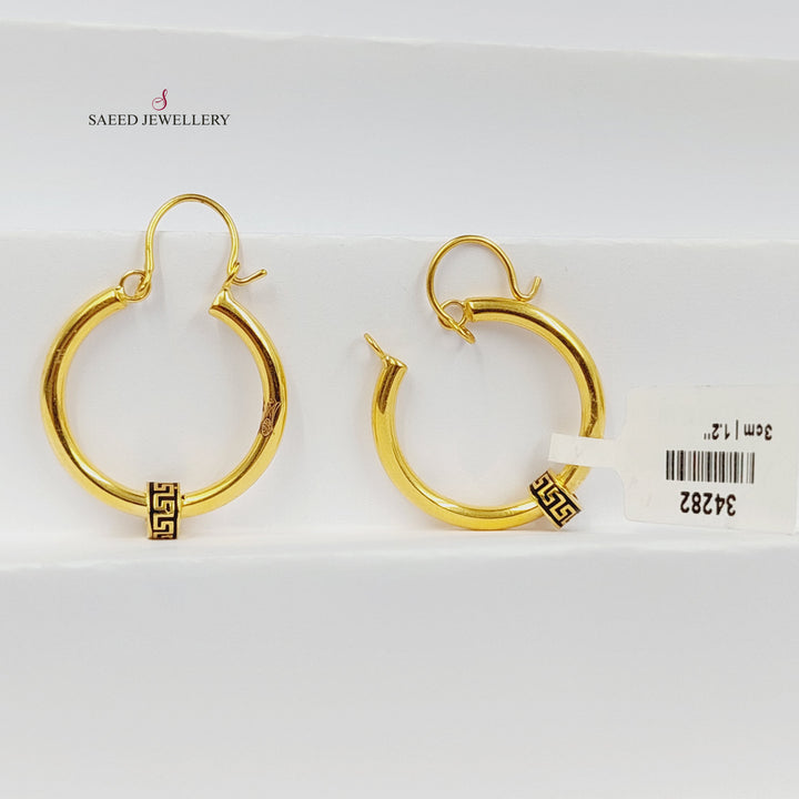 21K حلق ذبلة-مجوهرات الشيخ سعيد-Saeed Jewelry 