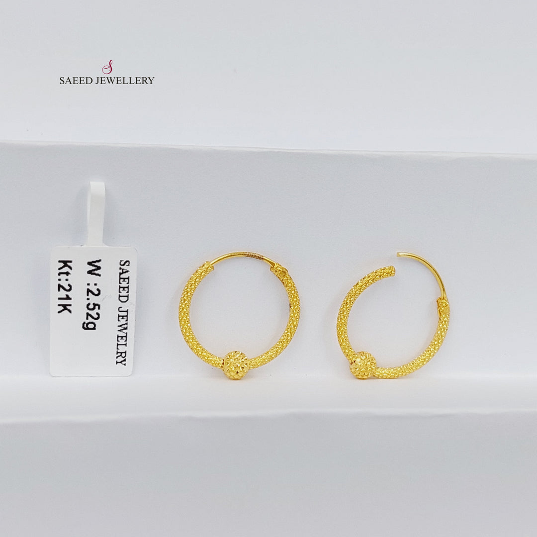 21K حلق ذبلة-مجوهرات الشيخ سعيد-Saeed Jewelry 