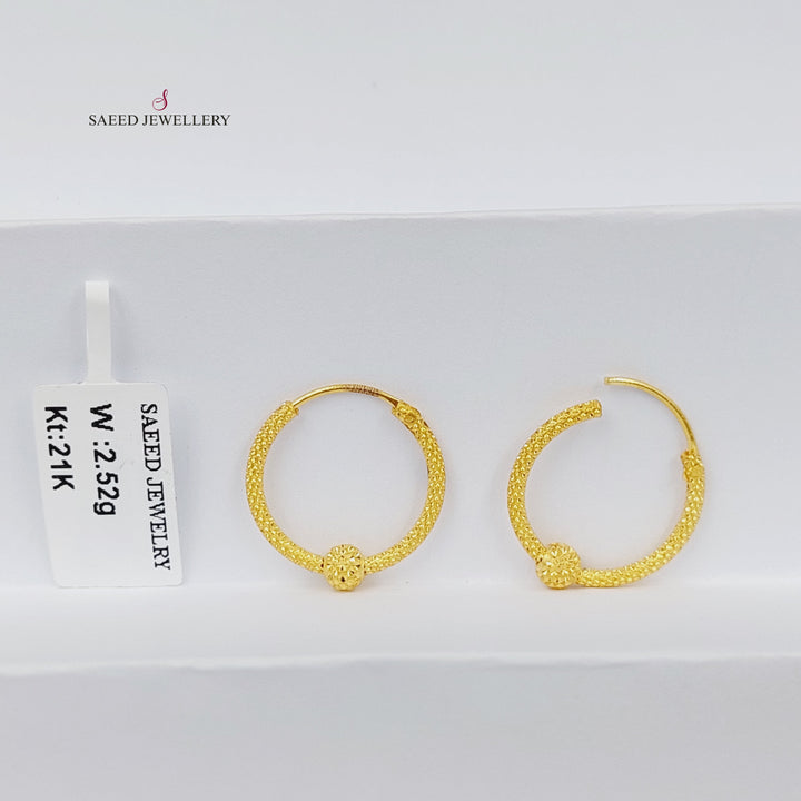 21K حلق ذبلة-مجوهرات الشيخ سعيد-Saeed Jewelry 