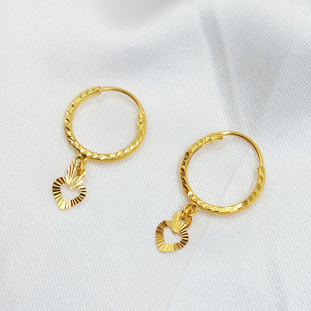 21K حلق ذبلة-مجوهرات الشيخ سعيد-Saeed Jewelry 