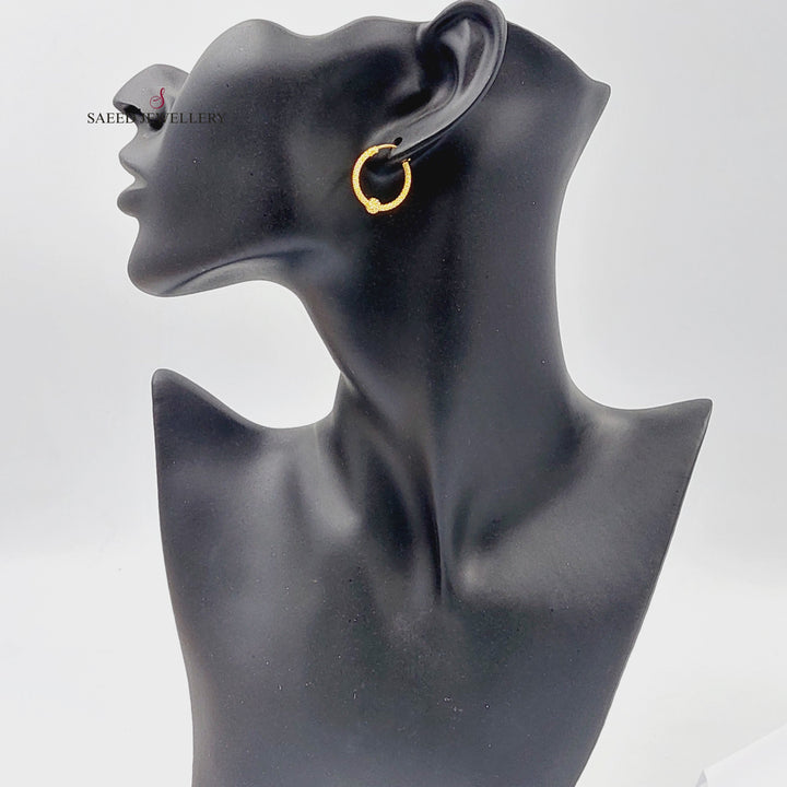 21K حلق ذبلة-مجوهرات الشيخ سعيد-Saeed Jewelry 