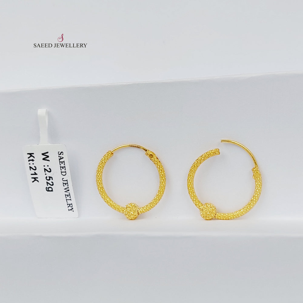 21K حلق ذبلة-مجوهرات الشيخ سعيد-Saeed Jewelry 