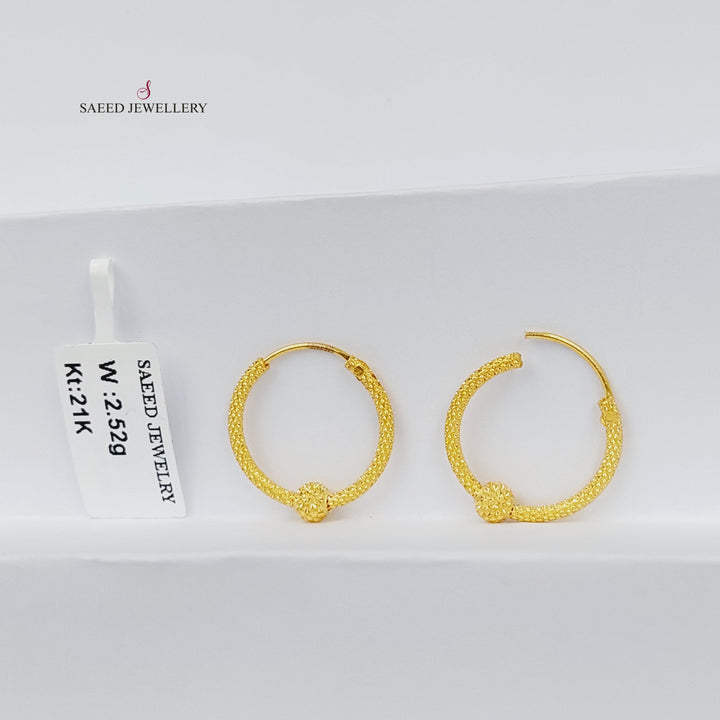 21K حلق ذبلة-مجوهرات الشيخ سعيد-Saeed Jewelry 