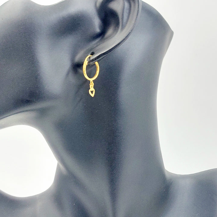 21K حلق ذبلة-مجوهرات الشيخ سعيد-Saeed Jewelry 