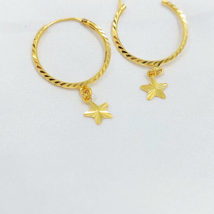 21K حلق ذبلة-مجوهرات الشيخ سعيد-Saeed Jewelry 