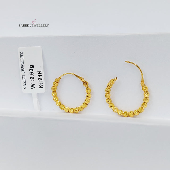 21K حلق ذبلة-مجوهرات الشيخ سعيد-Saeed Jewelry 