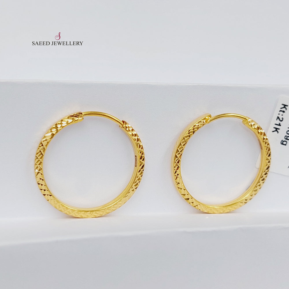 21K حلق ذبلة-مجوهرات الشيخ سعيد-Saeed Jewelry 