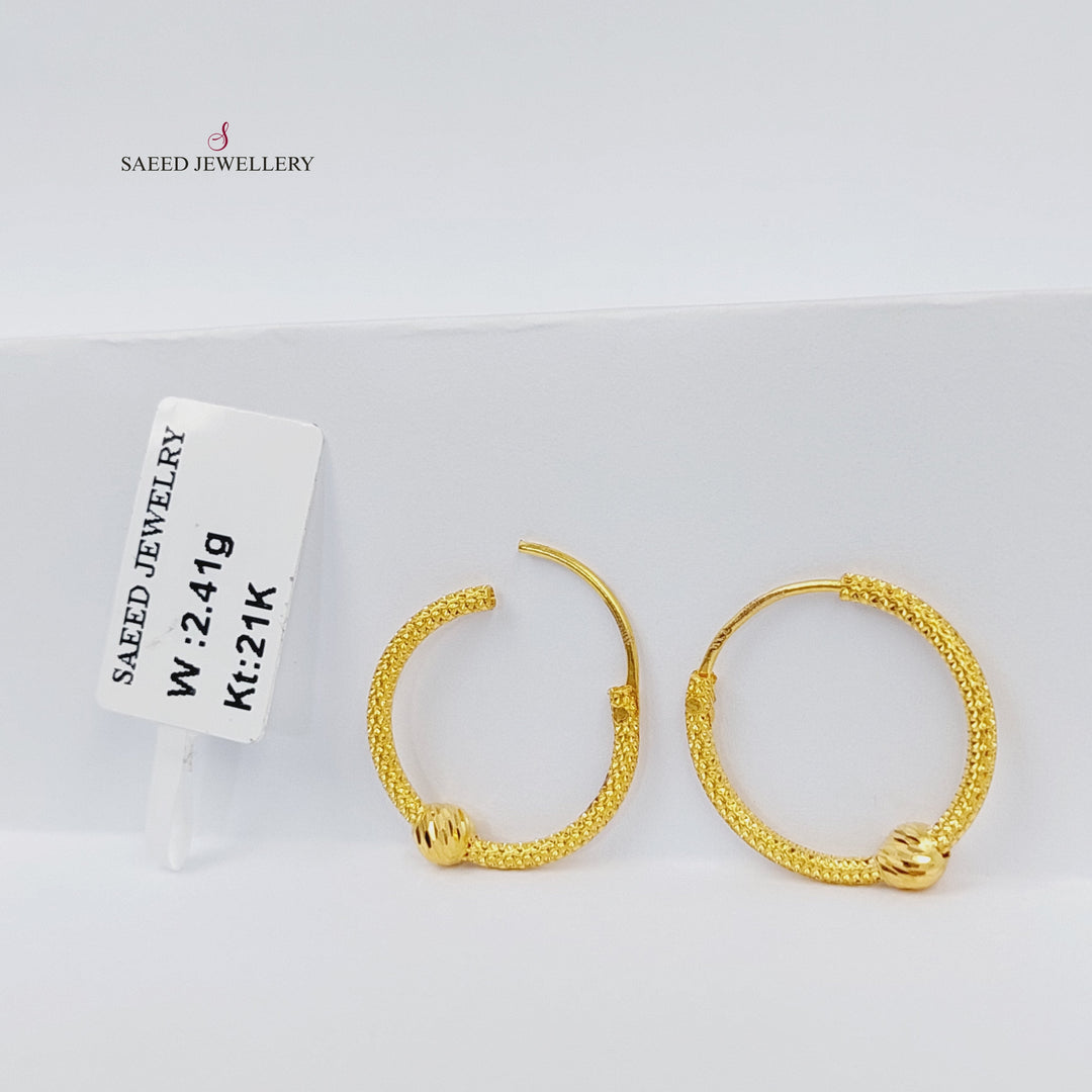 21K حلق ذبلة-مجوهرات الشيخ سعيد-Saeed Jewelry 