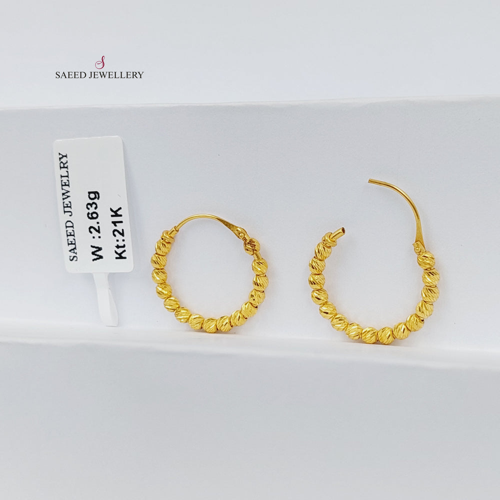 21K حلق ذبلة-مجوهرات الشيخ سعيد-Saeed Jewelry 