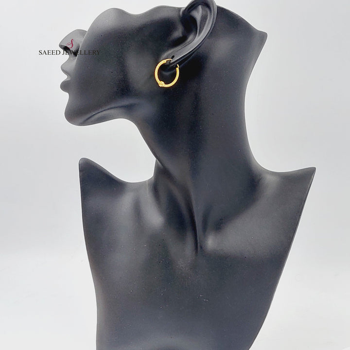 21K حلق ذبلة-مجوهرات الشيخ سعيد-Saeed Jewelry 