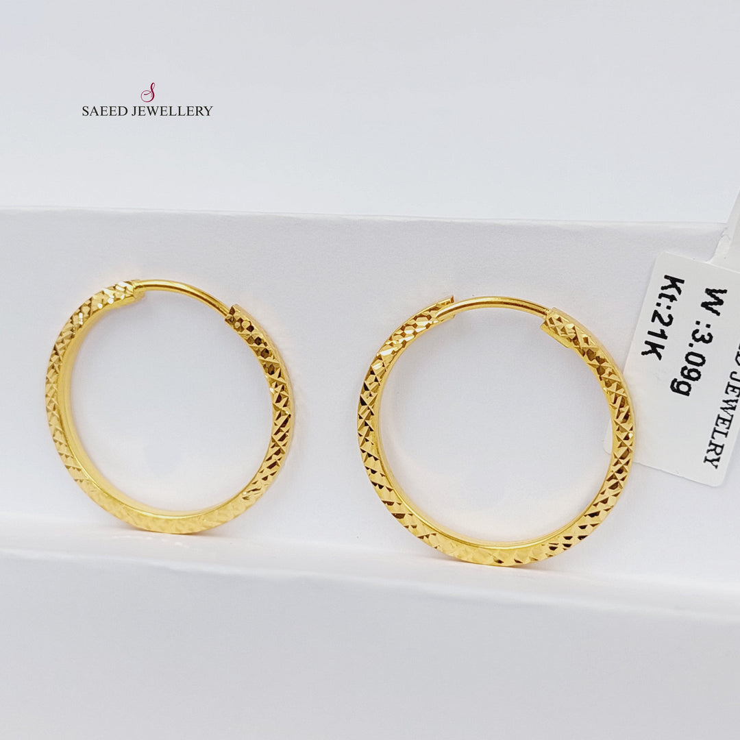 21K حلق ذبلة-مجوهرات الشيخ سعيد-Saeed Jewelry 
