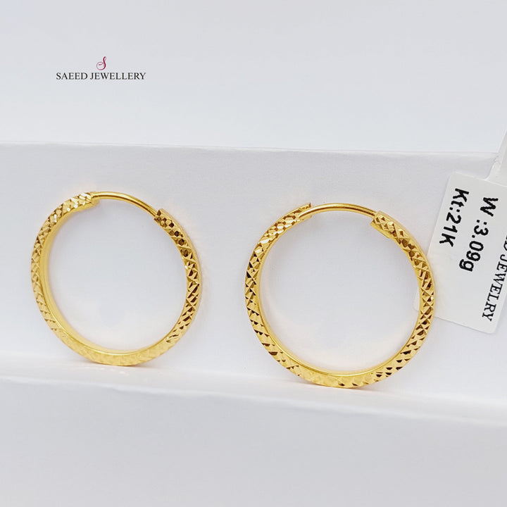 21K حلق ذبلة-مجوهرات الشيخ سعيد-Saeed Jewelry 