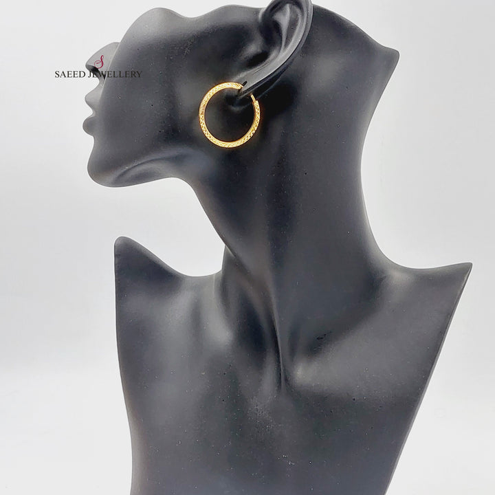 21K حلق ذبلة-مجوهرات الشيخ سعيد-Saeed Jewelry 