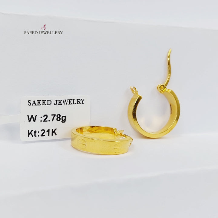 21K حلق ذبلة-مجوهرات الشيخ سعيد-Saeed Jewelry 
