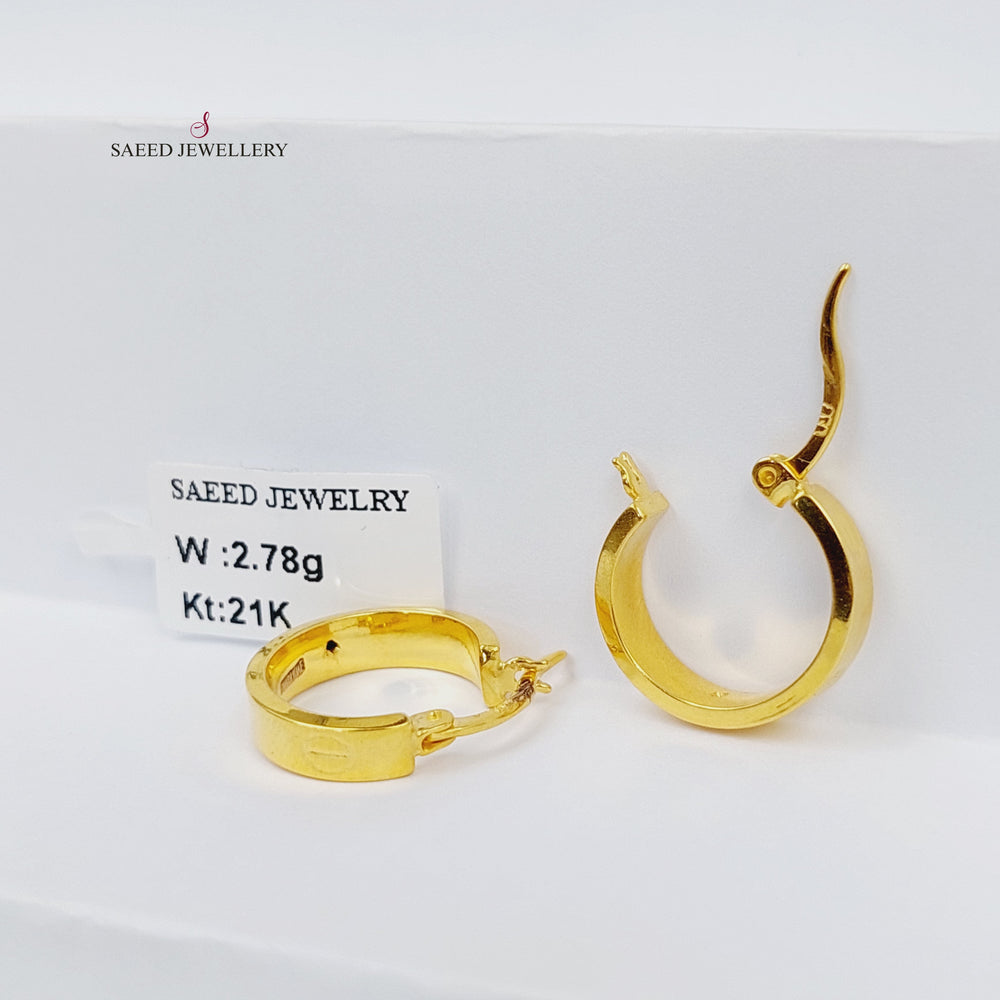 21K حلق ذبلة-مجوهرات الشيخ سعيد-Saeed Jewelry 