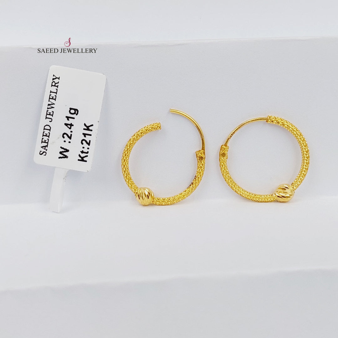 21K حلق ذبلة-مجوهرات الشيخ سعيد-Saeed Jewelry 