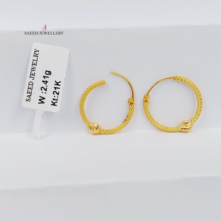 21K حلق ذبلة-مجوهرات الشيخ سعيد-Saeed Jewelry 
