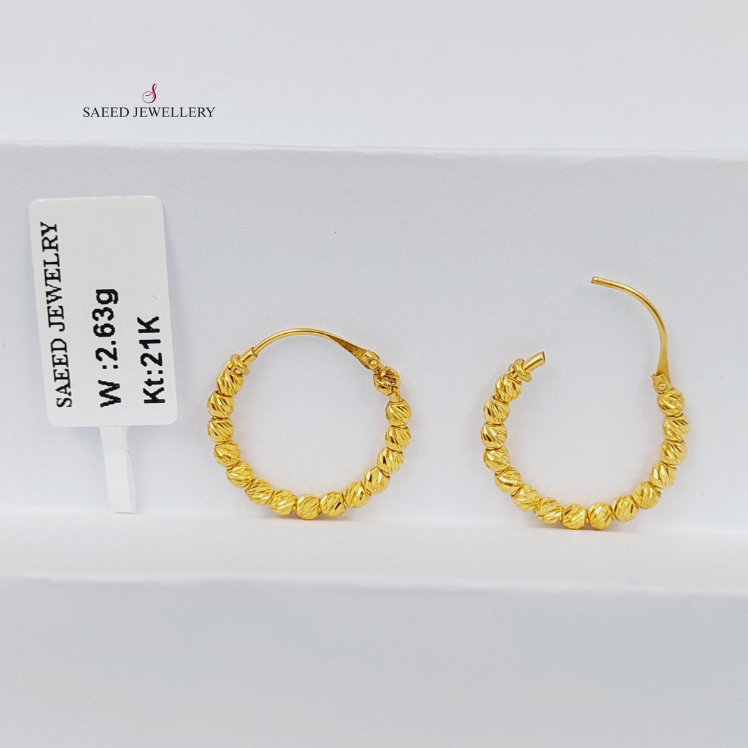 21K حلق ذبلة-مجوهرات الشيخ سعيد-Saeed Jewelry 