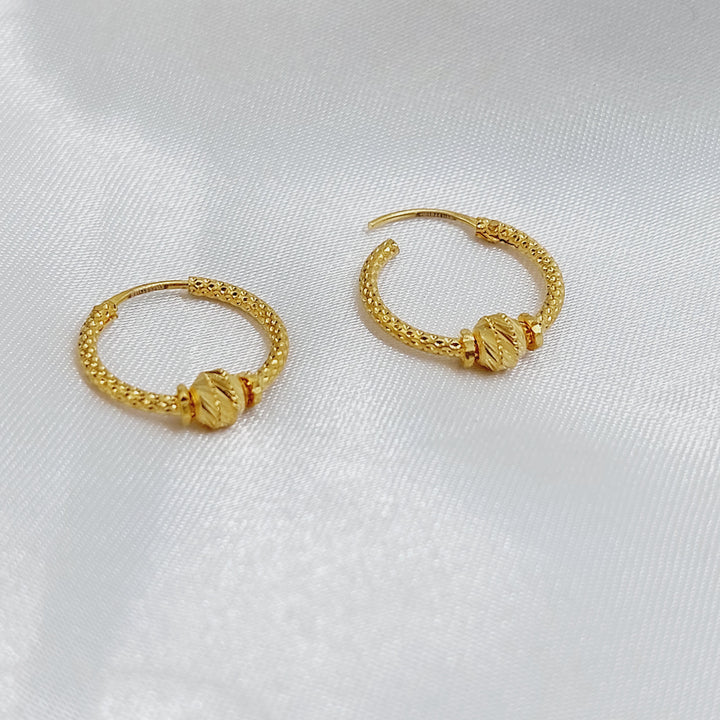 21K حلق ذبلة-مجوهرات الشيخ سعيد-Saeed Jewelry 