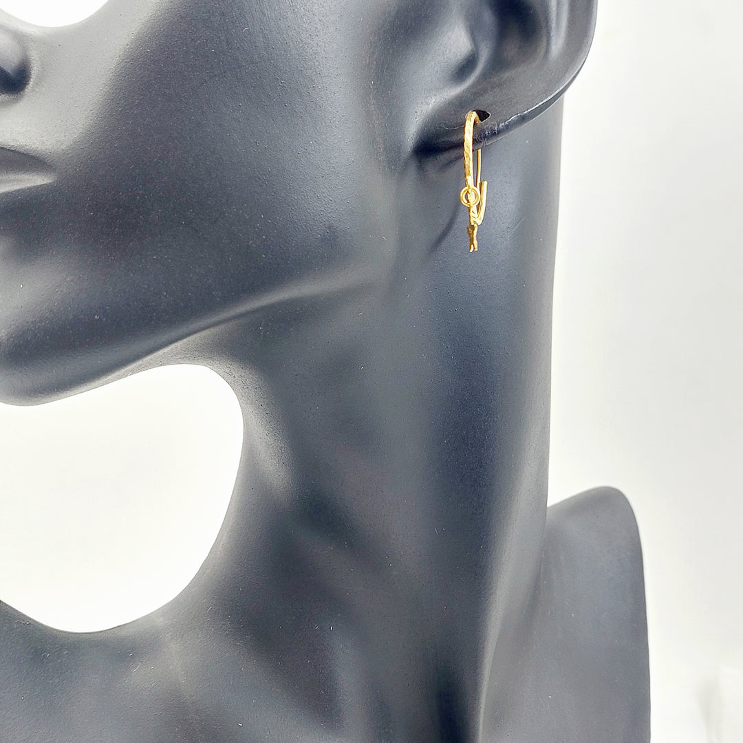 21K حلق ذبلة-مجوهرات الشيخ سعيد-Saeed Jewelry 