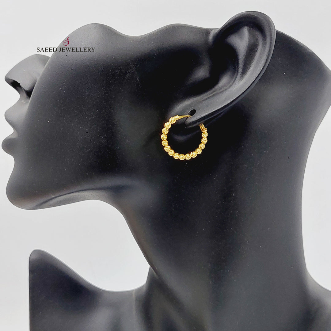 21K حلق ذبلة-مجوهرات الشيخ سعيد-Saeed Jewelry 