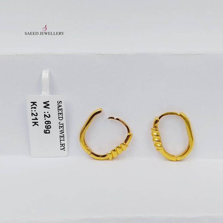 21K حلق ذبلة-مجوهرات الشيخ سعيد-Saeed Jewelry 