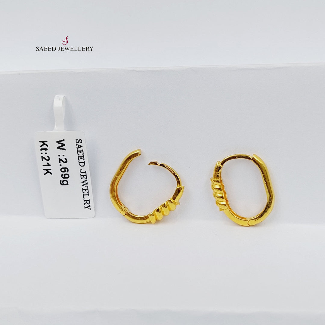 21K حلق ذبلة-مجوهرات الشيخ سعيد-Saeed Jewelry 