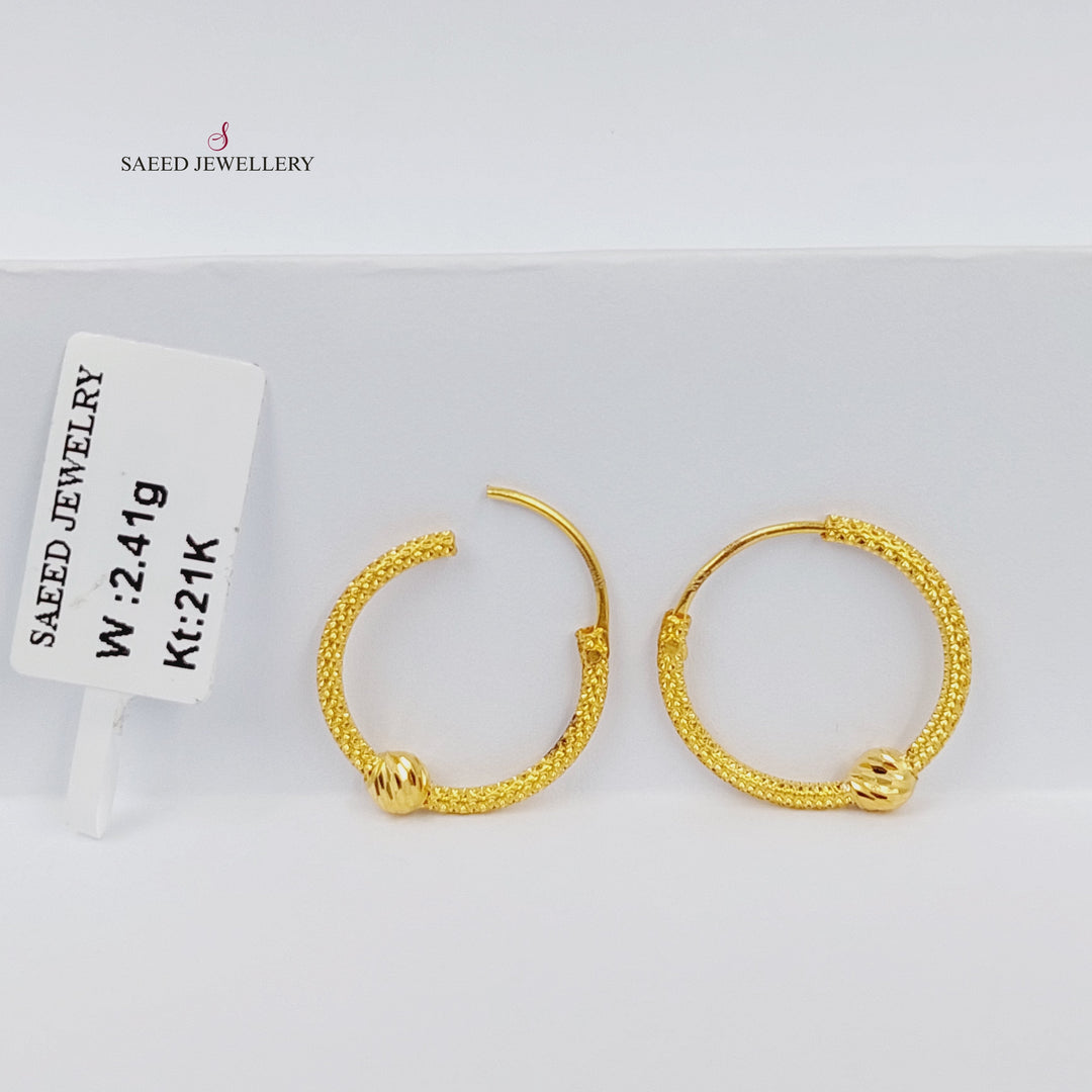 21K حلق ذبلة-مجوهرات الشيخ سعيد-Saeed Jewelry 