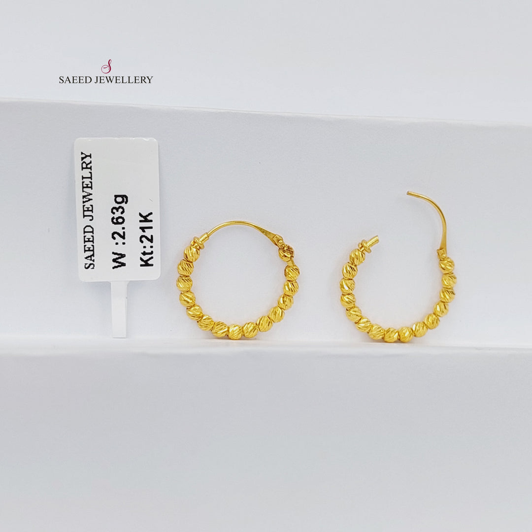 21K حلق ذبلة-مجوهرات الشيخ سعيد-Saeed Jewelry 