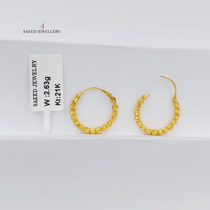 21K حلق ذبلة-مجوهرات الشيخ سعيد-Saeed Jewelry 