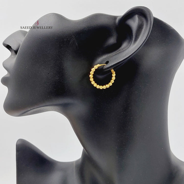 21K حلق ذبلة-مجوهرات الشيخ سعيد-Saeed Jewelry 