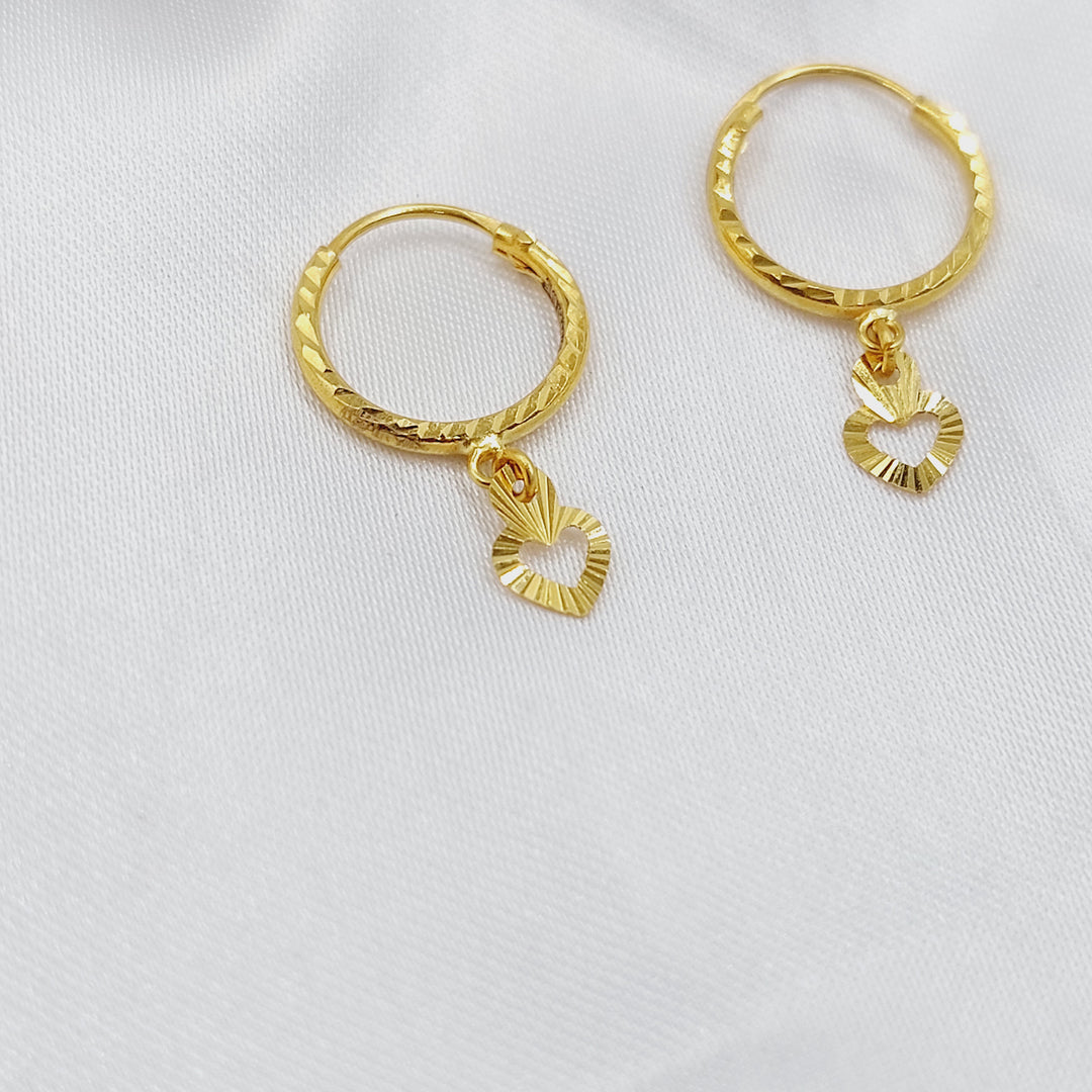 21K حلق ذبلة-مجوهرات الشيخ سعيد-Saeed Jewelry 