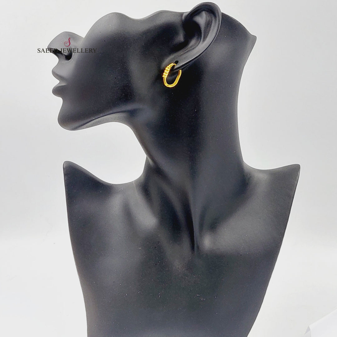 21K حلق ذبلة-مجوهرات الشيخ سعيد-Saeed Jewelry 